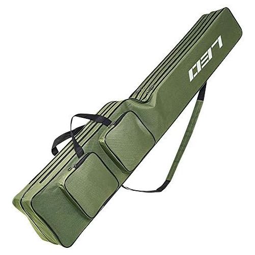  [아마존베스트]Yidenguk YIDGUK 51.2 Inch Allround Rod Bag Fishing Bag Oxford Two Layer Large Capacity Fishing Rod Bag Fishing Tool Storage Bag Army Green