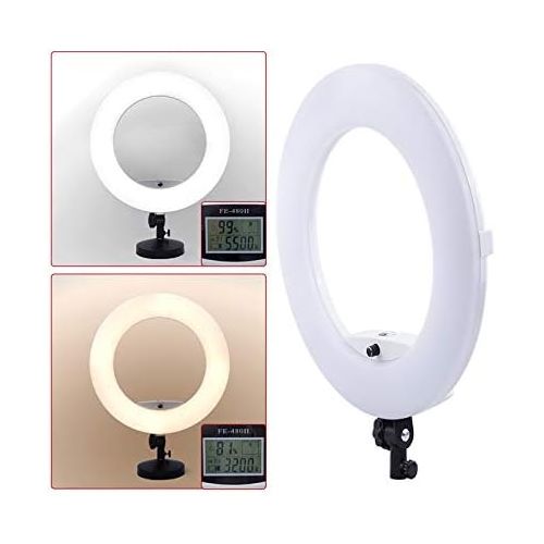  Yidoblo 96W 18 480 LED Ring Light Kit with Makeup Mirror,Tripod Stand,Camera Phone Holder and Bag,Bicolor Continuous Lighting for Photo Studio Video Portrait Film Selfie Youtube Ph