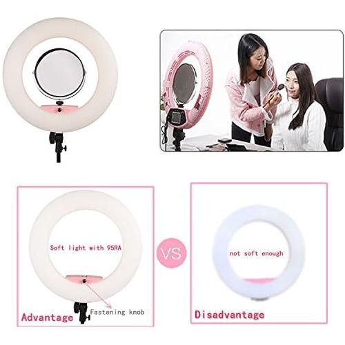  Yidoblo 96W 18 480 LED Ring Light Kit with Makeup Mirror,Tripod Stand,Camera Phone Holder and Bag,Bicolor Continuous Lighting for Photo Studio Video Portrait Film Selfie Youtube Ph