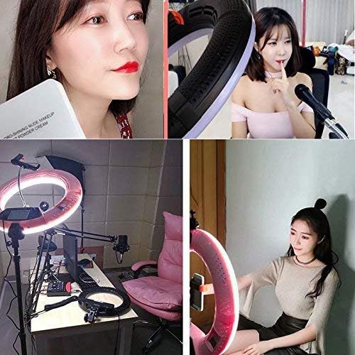  Yidoblo 96W 18 480 LED Ring Light Kit with Makeup Mirror,Tripod Stand,Camera Phone Holder and Bag,Bicolor Continuous Lighting for Photo Studio Video Portrait Film Selfie Youtube Ph