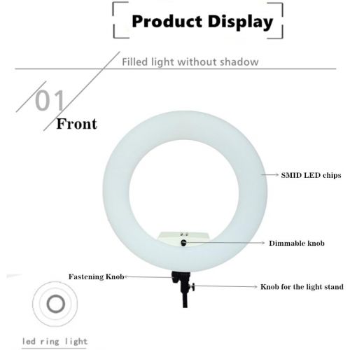 Yidoblo 96W 18 480 LED Ring Light Kit with Makeup Mirror,Tripod Stand,Camera Phone Holder and Bag,Bicolor Continuous Lighting for Photo Studio Video Portrait Film Selfie Youtube Ph