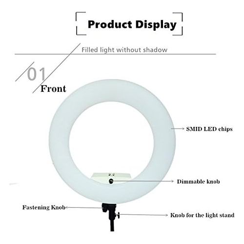  Yidoblo Bicolor 96W LED Ring Light Kit with Stand for Photo Studio Video Portrait Film Selfie Youtube Photography Continuous Lighting With Remote, PhoneCamera Holder, Makeup Mirro