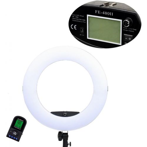  Yidoblo Bicolor 96W LED Ring Light Kit with Stand for Photo Studio Video Portrait Film Selfie Youtube Photography Continuous Lighting With Remote, PhoneCamera Holder, Makeup Mirro