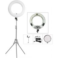 Yidoblo 96W 18 LED Ring Light Kit FE-480II Black Photo Studio Video Portrait Selfie Makeup Youtub Lighting Bicolor with Remote, PhoneCamera Holder, Mirror, Light Stand, Batteries&