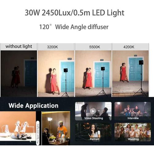  Yidoblo Idobol D-2000II Bi Color High Power 1724 LED Continuous Photography Lighting Panel, 140W 11000 Lumen Photo Studio Video Film Light With Barndoors, DMX Compatible