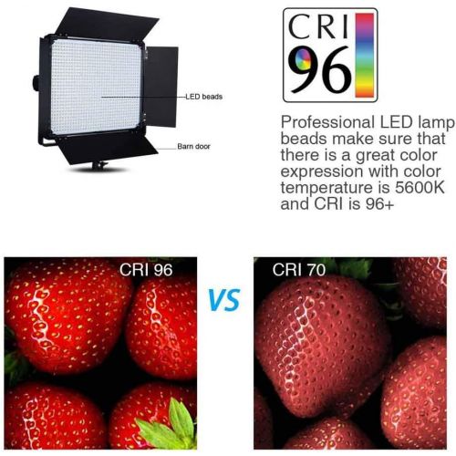  Yidoblo Idobol D-2000II Bi Color High Power 1724 LED Continuous Photography Lighting Panel, 140W 11000 Lumen Photo Studio Video Film Light With Barndoors, DMX Compatible