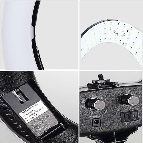  Yidoblo 12 Dimmable LED Light Ring FS-390II Kit with H Table Stand, Carrying Bag, Photo Holder for Portrait Selfie YouTube Photo Video Studio Photography Lighting