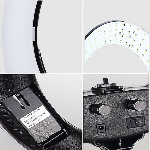  Yidoblo 12 Dimmable Bi-Color LED Light Ring FS-390II Kit with Mini Table Stand, Carrying Bag, Photo Holder for Portrait Selfie YouTube Photo Video Studio Photography Lighting