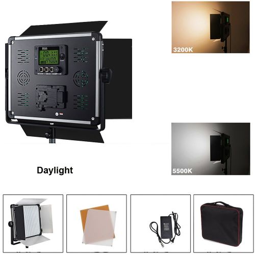  Yidoblo Idobol D-2000 High Power 1724 LED Continuous Lighting, 140W 11000 Lumen Studio Video Photography Light Panel with Barndoor and Filters, DMX Compatible