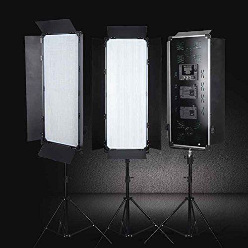  Yidoblo Idobol Slim (Set of 3) D-3100II Dimmable Super Bright 3068 LED Light Panel for Film, 200W 20000 Lumen Video and Photography Studio Lighting Kit - Continuous 3200K-5600K Bi Color