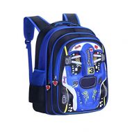 Yifei Waterproof Children Backpack Kid Backpack Cloth Book Bag Cute Car Cartoon 3D Stereo Stamper Design Child Durable School Bags Backpack (blue)