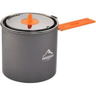 YIJU Camping Pot with Foldable Handle 1.6L Anodized Aluminum Pot Portable Camping Cookwear for Outdoor, Backpacking, Hiking