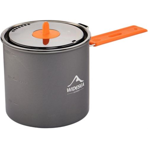  YIJU Camping Pot with Foldable Handle 1.6L Anodized Aluminum Pot Portable Camping Cookwear for Outdoor, Backpacking, Hiking