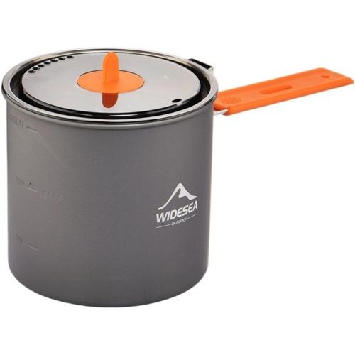  YIJU Camping Pot with Foldable Handle 1.6L Anodized Aluminum Pot Portable Camping Cookwear for Outdoor, Backpacking, Hiking