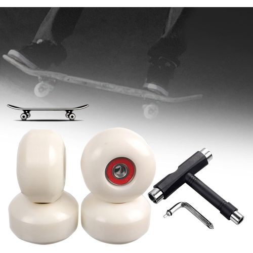  YIJU Skateboard Wheels 52x32mm with Bearings and Installed Repair Wrench Tool Quad Skates Indoor Skateboard Wheel Bearing