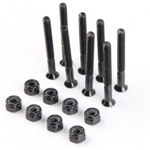  YIJU 8X Skateboard Truck Screws 1.5/1.75/2/2.5 Longboard Mounting Bolts Nuts Install Hardware and 2pcs Riser Rise Shock Pad Accessories