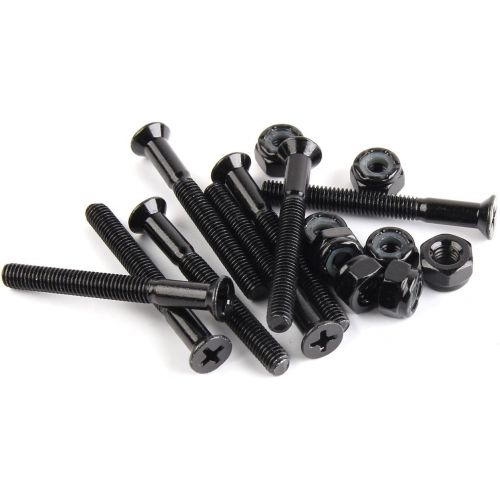  YIJU 8X Skateboard Truck Screws 1.5/1.75/2/2.5 Longboard Mounting Bolts Nuts Install Hardware and 2pcs Riser Rise Shock Pad Accessories