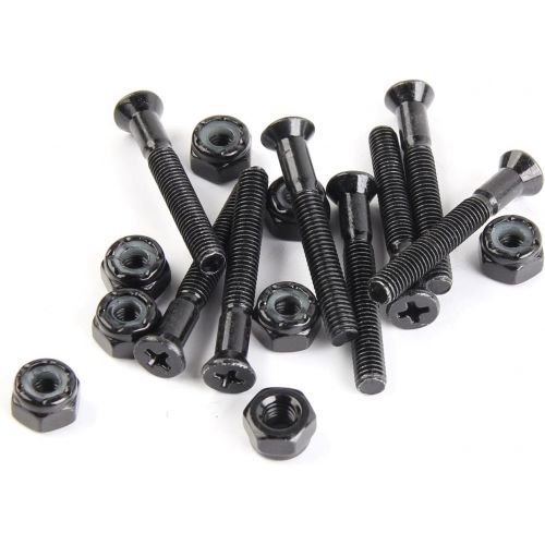  YIJU 8X Skateboard Truck Screws 1.5/1.75/2/2.5 Longboard Mounting Bolts Nuts Install Hardware and 2pcs Riser Rise Shock Pad Accessories