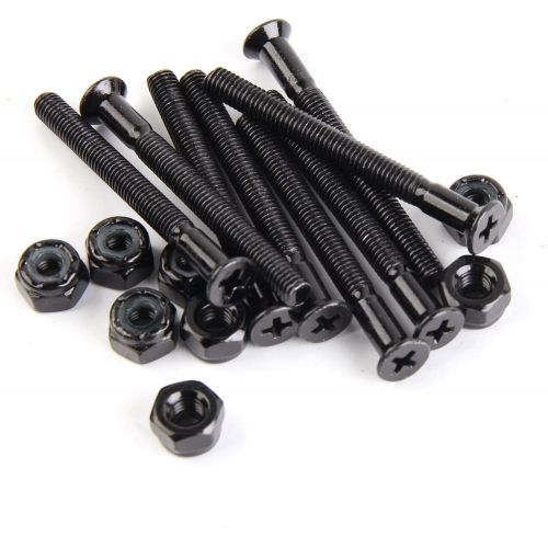  YIJU 8X Skateboard Truck Screws 1.5/1.75/2/2.5 Longboard Mounting Bolts Nuts Install Hardware and 2pcs Riser Rise Shock Pad Accessories