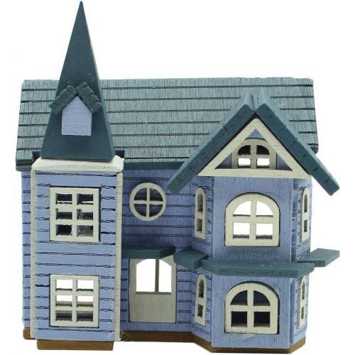  Yiju 3D Puzzle DIY Dollhouse Assembly Kit, Blue House