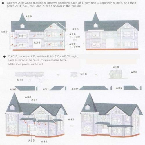  Yiju 3D Puzzle DIY Dollhouse Assembly Kit, Blue House