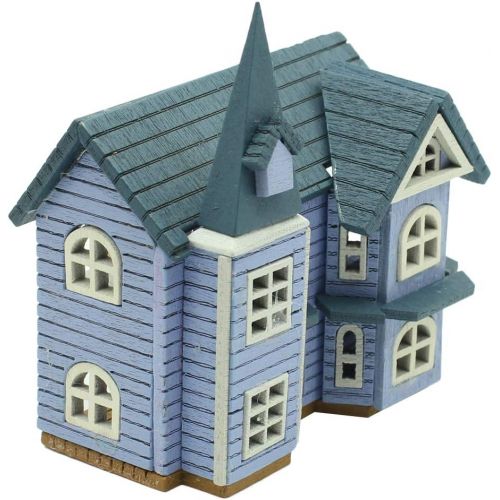  Yiju 3D Puzzle DIY Dollhouse Assembly Kit, Blue House