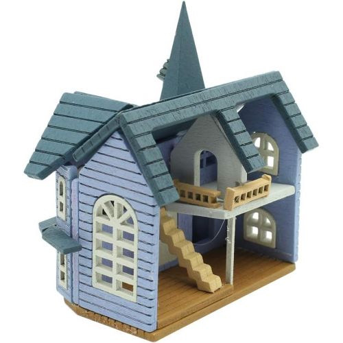  Yiju 3D Puzzle DIY Dollhouse Assembly Kit, Blue House