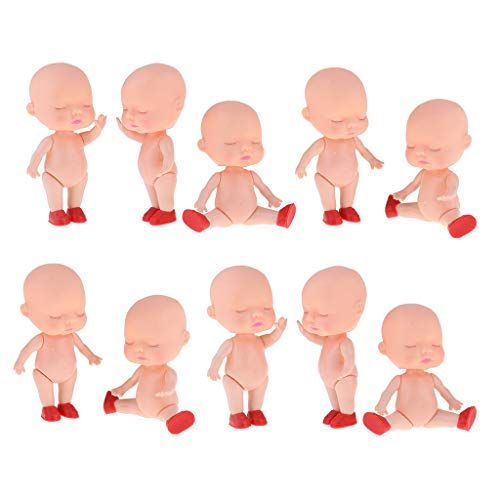  Yiju Reborn Supplies Mini Baby Dolls Nude Shower Doll Dollhouse Family Figures