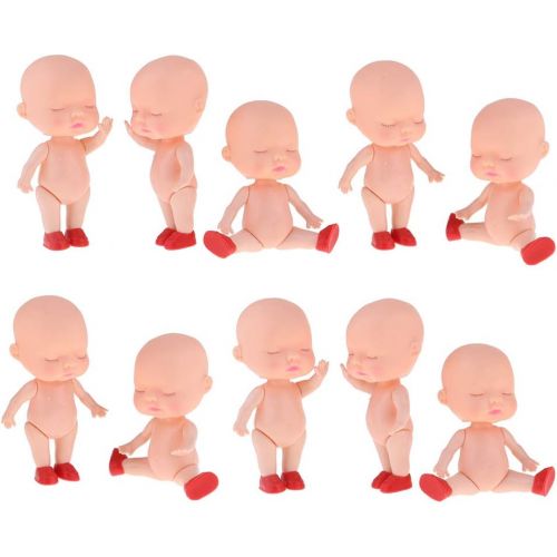  Yiju Reborn Supplies Mini Baby Dolls Nude Shower Doll Dollhouse Family Figures