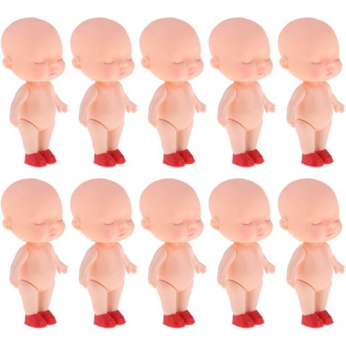  Yiju Reborn Supplies Mini Baby Dolls Nude Shower Doll Dollhouse Family Figures