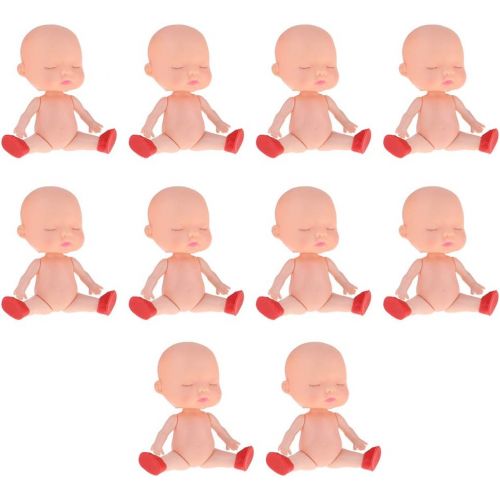 Yiju Reborn Supplies Mini Baby Dolls Nude Shower Doll Dollhouse Family Figures