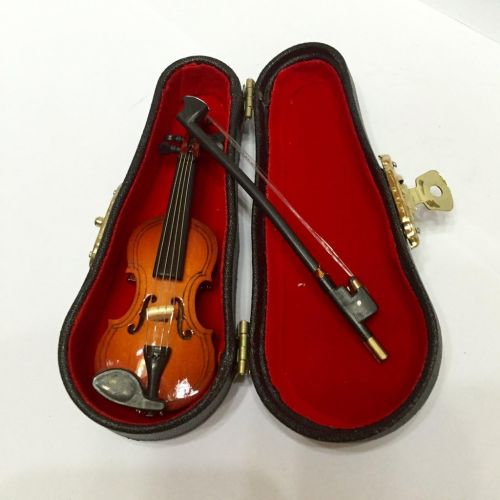  Yiju 1/12 Dollhouse Wooden Violin Mini Musical Instrument Music Room Decoration