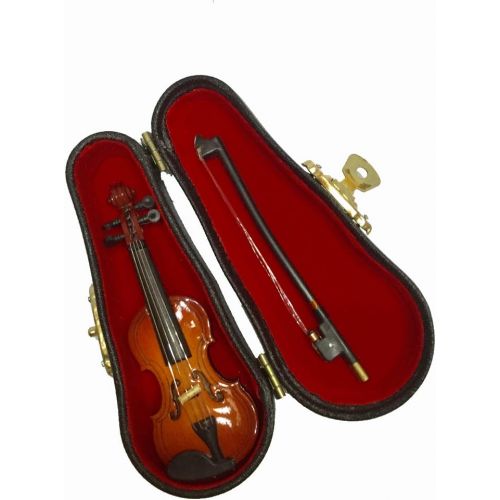  Yiju 1/12 Dollhouse Wooden Violin Mini Musical Instrument Music Room Decoration