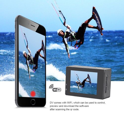  Yikoo 4k action camera wifi underwater camera digital waterproof sports camera 1080P60fps with 2.4G remote control and 70-170 wide angle lens for kids,drone,snorkeling,helmets,bike,divi