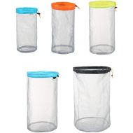 Yiliaw Stuff Sack Set of 5 Lightweight Nylon Mesh Drawstring Storage Bag for Travelling Hiking Camping