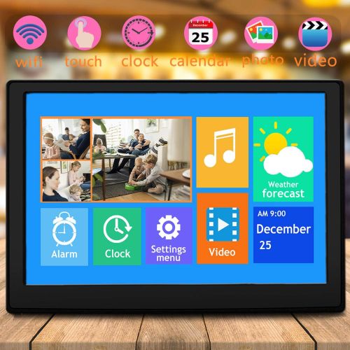  [아마존베스트]一美良品 Yimei Good Product 10.1 Inch Digital Picture Frame 16:10 HD IPS Display Frame Touch Sensitive Screen WLAN Calendar Clock Alarm Clock Digital Video and Photos Immediately Share via Email or App (Black