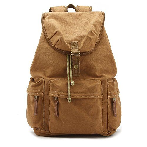  Yimidear Camera Canvas Backpack,DSLR SLR Camera Shoulder Bags Backpack With Waterproof Cover And Inner Tank Bag for Sony Canon Nikon Olympus (Khaki)