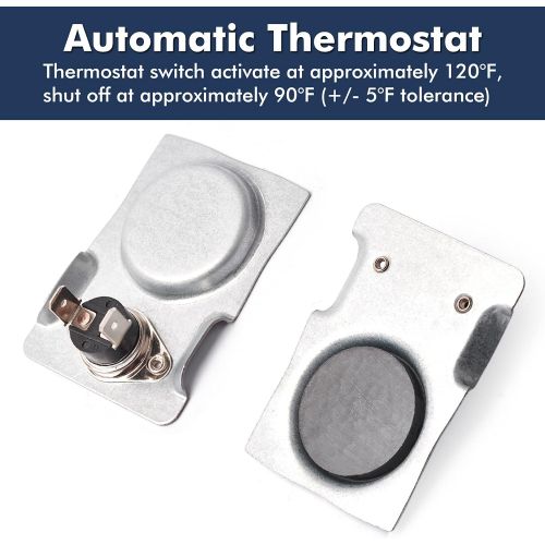  Yiming Magnetic Thermostat Switch with High Temperature Resistant Wire for Fireplace Blower Fan, Wood Stove, Gas Log Fireplace, Circuit On At 120°F and Off At 90°F.