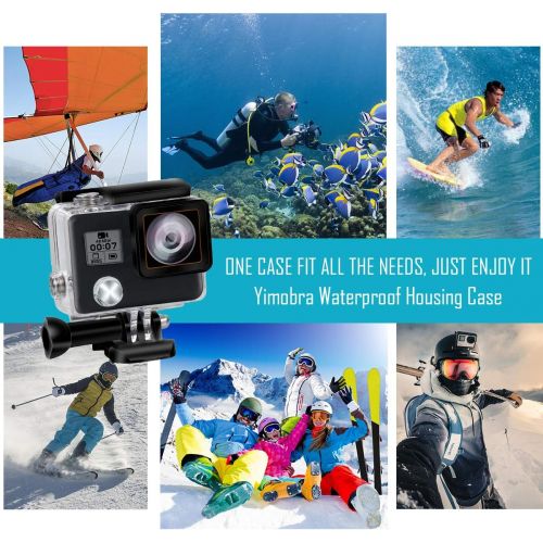  [아마존베스트]Yimobra Waterproof Housing Case for Gopro Hero 4 and Hero 3+ with Quick Release Mount and Thumbscrew Protective 147FT 45M Underwater Photography Dive Hero Transparent (Presented On