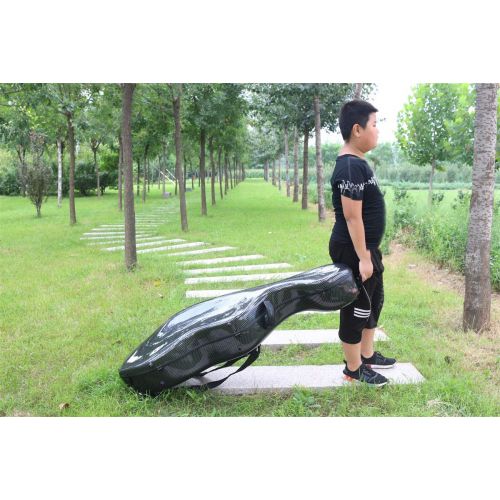  Yinfente 4/4 Cello case Mixed Carbon Fiber Full size Hard case Hard Shell Strong Light 3.7 kg Support 300kg pressure (black-l)