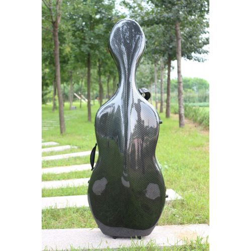  Yinfente 4/4 Cello case Mixed Carbon Fiber Full size Hard case Hard Shell Strong Light 3.7 kg Support 300kg pressure (black-l)