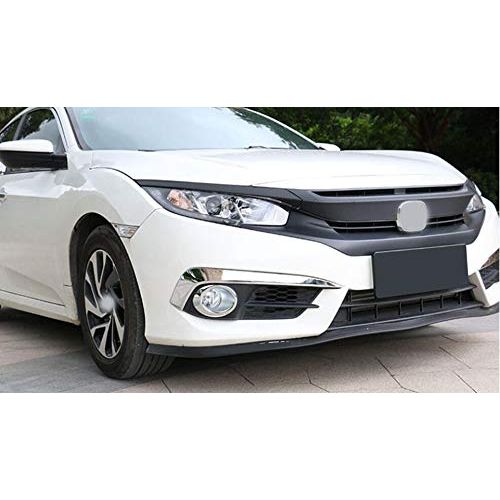  Yingchi-Car / 4 Pcs Car ABS Chrome Front Fog Light Lamp Frame Cover Trim Strip Emblems for Honda Civic Sedan 2016-2017-2018