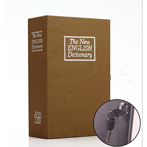  Yingealy Very Simple and Fashionable Large Simulated English Dictionary Piggy Bank Lock Key Safe (Yellow)