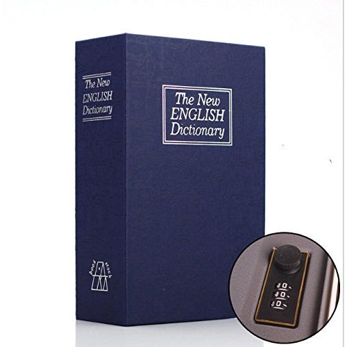  Yingealy Very Simple and Fashionable Simulated English Dictionary Piggy Bank Password Lock Safe (Blue)