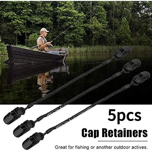  [아마존베스트]GOODGDN Cap Retainer, Black Safe Flexible Hat Clip for Fishing Clothing Keeper Holder Spiral Cable Golf & Fishing Clothing Holder and Coiled Cord Windproof Lossless Hat Clip Golf