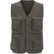 [아마존베스트]Yingqible Mens Multi-Pocket Waistcoat, Leisure Jacket, Fishing Jacket, Outdoor Activities, Tactical Fishing Waistcoat, Camping, Hiking, Safari.