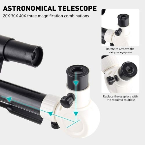  [아마존베스트]-Service-Informationen Yingzhi Childrens telescope 60 mm lens and 300 mm focal length telescope for astronomy with 20X/30X/40X eyepiece, finder scope and adjustable tripod, astronomical telescope for beg