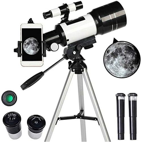  [아마존베스트]-Service-Informationen Yingzhi Astronomical telescope, 70 mm aperture and 300 mm focal length HD refractor telescope, 15 x 150 x magnification with adjustable tripod, ideal for children and beginners adu