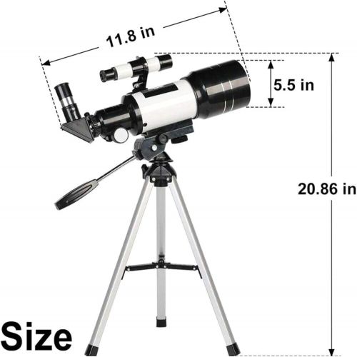  [아마존베스트]-Service-Informationen Yingzhi Astronomical telescope, 70 mm aperture and 300 mm focal length HD refractor telescope, 15 x 150 x magnification with adjustable tripod, ideal for children and beginners adu
