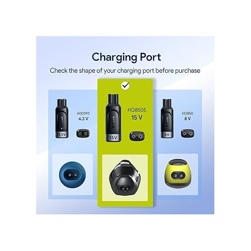  Yinke 15V HQ8505 Type-C Shaver Adapter Charging Converter for Philips Norelco HQ8505 7000 5000 3000 Series, OneBlade QP6520 QP6530 QP6510, USB-C Shaver Charger Converter Without Charger Cord (1 PC)